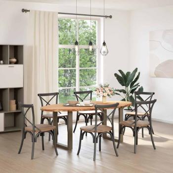 Esstisch Hellbraun 200x100x74 cm Massivholz Eiche Oval