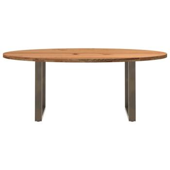 Esstisch Hellbraun 200x100x74 cm Massivholz Eiche Oval