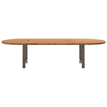 Esstisch Hellbraun 320x120x74 cm Massivholz Eiche Oval