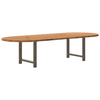 Esstisch Hellbraun 320x120x74 cm Massivholz Eiche Oval