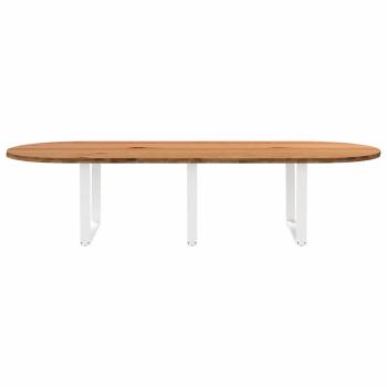 Esstisch Hellbraun 320x120x74 cm Massivholz Eiche Oval
