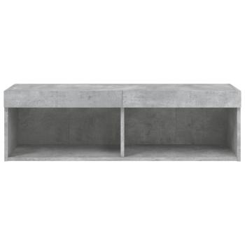 TV-Schrank mit LED-Leuchten Betongrau 100x30x30 cm