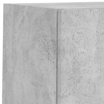 6-tlg. Wohnwand mit LED-Beleuchtung Betongrau Holzwerkstoff