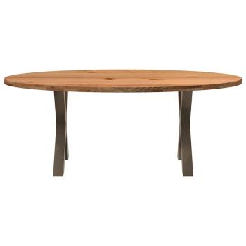 Esstisch Hellbraun 200x100x74 cm Massivholz Eiche Oval