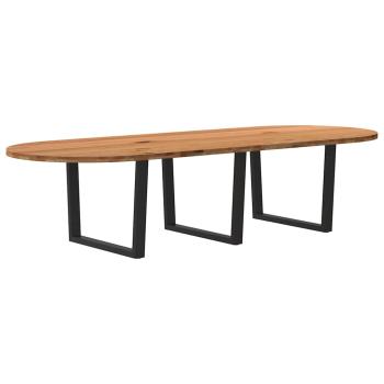 ARDEBO.de - Esstisch Hellbraun 320x120x74 cm Massivholz Eiche Oval