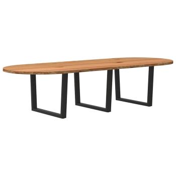 Esstisch Hellbraun 320x120x74 cm Massivholz Eiche Oval