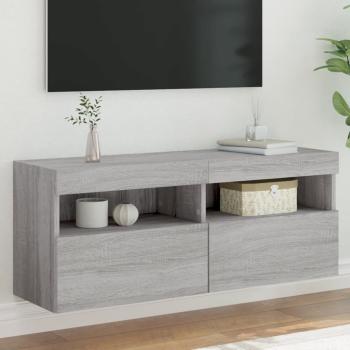 ARDEBO.de - TV-Wandschrank mit LED-Leuchten Grau Sonoma 100x30x40 cm