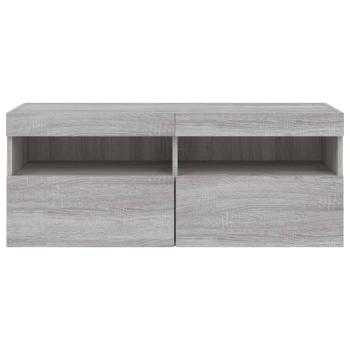TV-Wandschrank mit LED-Leuchten Grau Sonoma 100x30x40 cm