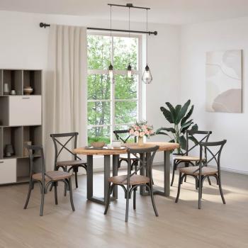 Esstisch Hellbraun 200x100x74 cm Massivholz Eiche Oval