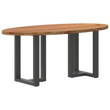Esstisch Hellbraun 200x100x74 cm Massivholz Eiche Oval