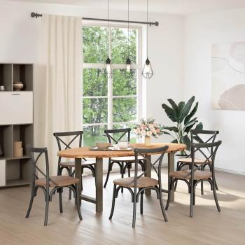 Esstisch Hellbraun 200x100x74 cm Massivholz Eiche Oval