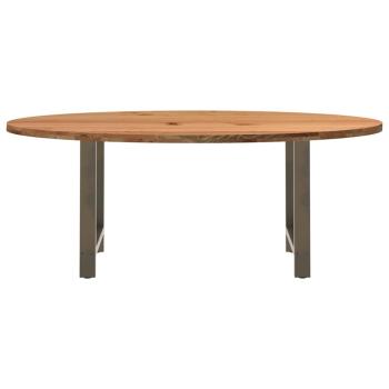 Esstisch Hellbraun 200x100x74 cm Massivholz Eiche Oval