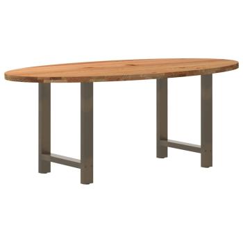 Esstisch Hellbraun 200x100x74 cm Massivholz Eiche Oval