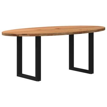 Esstisch Hellbraun 200x100x74 cm Massivholz Eiche Oval