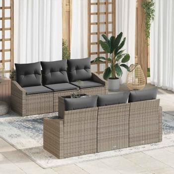 ARDEBO.de - Garten-Sofa-Set mit Kissen 7 pcs Grau 55 x 55 x 37 cm
