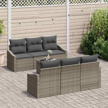 Garten-Sofa-Set mit Kissen 7 pcs Grau 55 x 55 x 37 cm