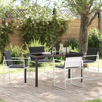 ARDEBO.de - Garten Essgruppe 5 pcs Weiß 140 x 70 x 73 cm