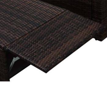 2-tlg. Garten-Lounge-Set mit Kissen Poly Rattan Braun