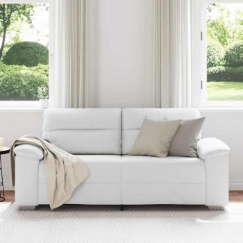 2-Sitzer-Sofa Weiß 140 cm Kunstleder