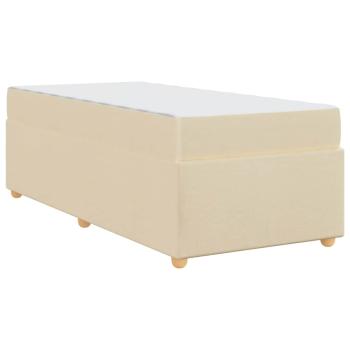 Bettrahmen mit Matratze Creme 100 x 200 cm Stoff