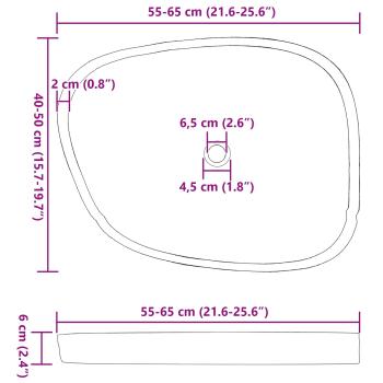 Basin Grau (55-65) x (40-50) x 6 cm Flussstein