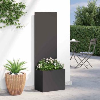 Blumentopf mit dekorativem Paneel Schwarz 50 x 140 cm