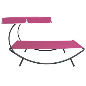 Sonnenliege mit Sonnendach Rosa