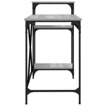 Schreibtisch mit Regal Grau Sonoma 135x50x90 cm Holzwerkstoff