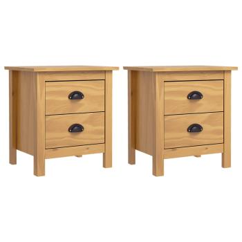 ARDEBO.de - Nachttische Hill 2 Stk. 46x35x49,5 cm Massivholz Kiefer