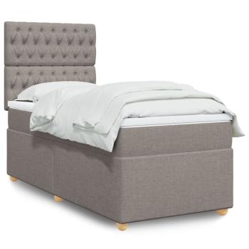 ARDEBO.de - Boxspringbett mit Matratze Taupe 80x200 cm Stoff