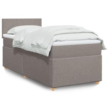 ARDEBO.de - Boxspringbett mit Matratze Taupe 80x200 cm Stoff
