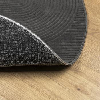 Teppich IZA Kurzflor Skandi-Stil Anthrazit Ø 120 cm