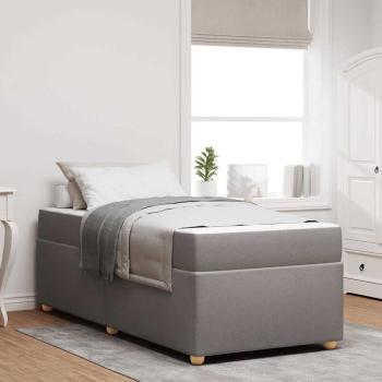ARDEBO.de - Bettgestell mit Matratze Taupe 90 x 190 cm Taschenfedern
