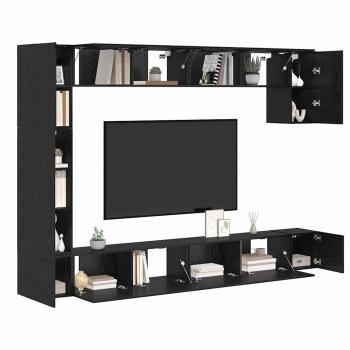 TV-Schrank-Set 9 pcs Schwarze Eiche 100 x 30 x 30,5 cm