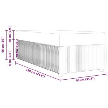 Bettgestell mit Matratze mit Matratze Creme 90 x 190 cm Stoff