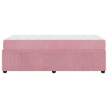 Bettgestell mit Matratze mit Matratze Rosa 100 x 200 cm Samt