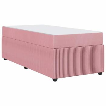 Bettgestell mit Matratze mit Matratze Rosa 100 x 200 cm Samt