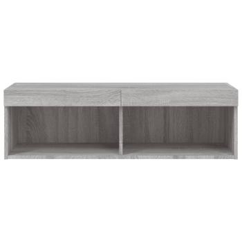 TV-Schrank mit LED-Leuchten Grau Sonoma 100x30x30 cm