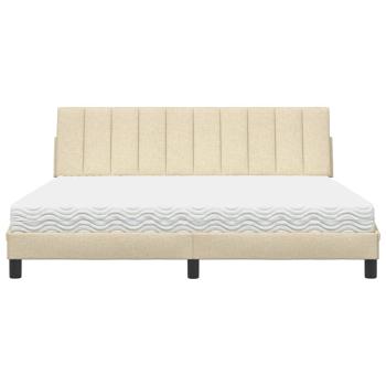 Bett mit Matratze "Hanko" Creme 180x200 cm Stoff