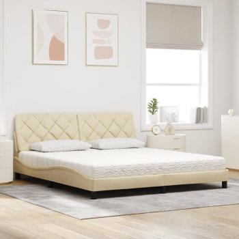 Bett mit Matratze Creme 180x200 cm Stoff