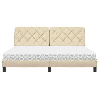 Bett mit Matratze Creme 180x200 cm Stoff