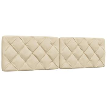 Bettgestell mit LED ohne Matratze Creme 180x200 cm Stoff