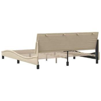 Bettgestell ohne Matratze "Hanko" Creme 180x200 cm Stoff