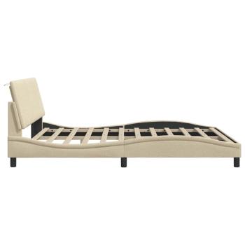 Bettgestell ohne Matratze "Hanko" Creme 180x200 cm Stoff