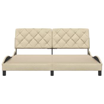 Bettgestell ohne Matratze Creme 180x200 cm Stoff