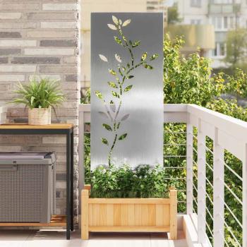 ARDEBO.de - Garten dekoratives Panel Silber 50 x 140 cm Edelstahl