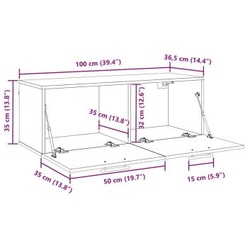 Wandschrank Altholz 100 x 36.5 x 35 cm Holzwerkstoff