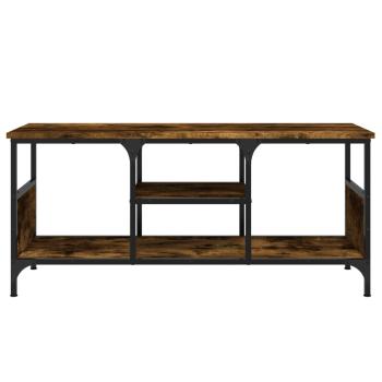 TV-Schrank Räuchereiche 100x35x45 cm Holzwerkstoff & Eisen