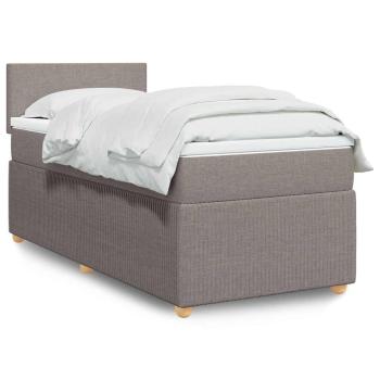 ARDEBO.de - Boxspringbett mit Matratze Taupe 80x200 cm Stoff