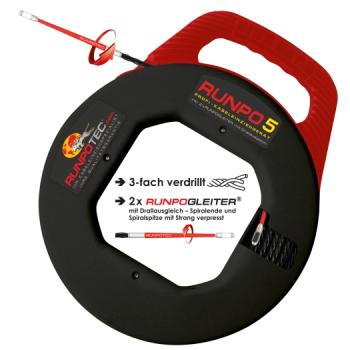 Runpotec Runpo 5, 30 m, Ø5,3, schwarz 3-fach gedrilltes Kunststoffb.